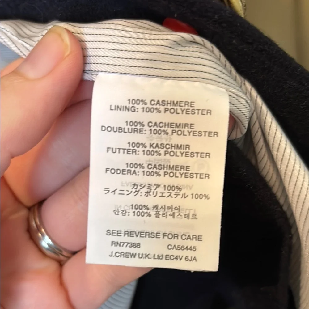 J Crew Collection Women's Navy Single-Button Cashmere Blazer - Picture 4 of 6